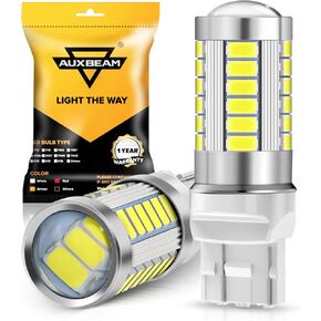 Auxbeam 7440 W21W 7441 LED Bulbs, 6500K White, Super Bright 7440A 7440AL LED Backup Reverse Lights for Cars Trucks Motorcycles, 3030-SMD 12V, Pack of 2
