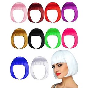 10 حزمة Neon Neon Short Bob Party Birds لحفلات العازبة النسائية ، والأزياء ، والتشكيل ، والفضلات ، واللباس ، مجموعة من 10 قطع زاهية اللون