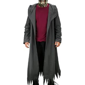 Creepers Costume Men's Trench Coat Jacket with Cape Red T-Shirt Suit Halloween Scary Outfit Dress Up