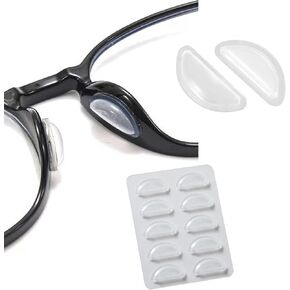 Eyeglass Nose Pads-Upgraded Comfort Soft Silicone Adhesive Glasses Nose Pad, Anti-Slip Heighten Air Chamber Nose Pads for Glasses Full Plastic Frames Sunglasses (5 Clear Pairs)