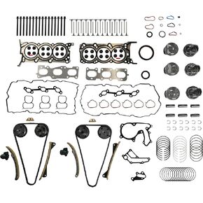 G6DH 3.3L Engine Rebuild Overhaul Kit w/Timing Chain Kit,Head Gasket Set Fit for Kia Sorento Sedona Cadenza Hyundai Santa Fe Azera 2011-2019 HSS4761A ES72366 222113C810 23122-3C400