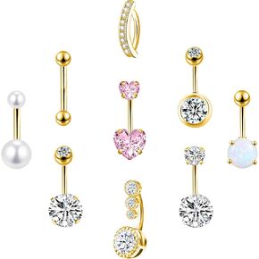 Lee & Ro Belly Button Rings 14g Belly Percing Jewelry Rings Surgical Steel Belly Rings
