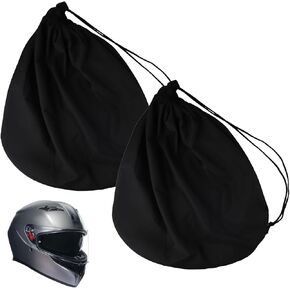 2 Pcs Helmet Bag, Motorcycle Helmet Bag, Large Capacity Foldable with Drawstring Locking, Provides Excellent Protection for Your Helmet, Suitable for Sports Cycling and Touring (Black)