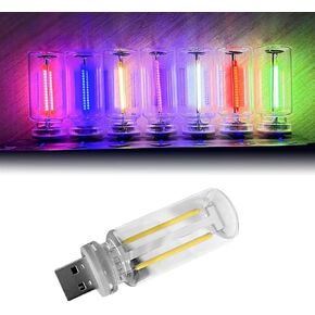 USB Car Light, Touch Control USB LED Car Interior Atmosphere Lights, Automotive Interface Charging Night Lamps, Mini Lamp Camping Lights, Bedroom, Hallway - Red