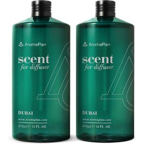 Aromaplan Hotel Scents Dubai 16 Fl Oz 2 Pack (946ml), Home Luxury Aroma & Hotel Fragrance Diffuser Oil- Hotel Diffuser Oil for Aromatherapy- USA Made, Bigger Bottle, Bolder Aroma & Longer Lasting