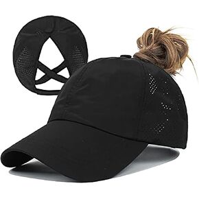 Criss-Cross Ponytail-Baseball-Cap للنساء-الصيف القابل للتعديل سريعًا في صيف أبي-أبي-هات من أجل 22 "