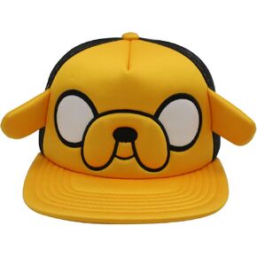 Adventure Time Trucker Hat, Jake The Dog Adult Baseball Cap with Flat Brim and 3D Ears, Multi, One Size