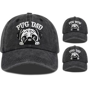 هدايا Mom/Dad Pug للنساء ، قبعات بيسبول Pug Mom/Dad ، قبعات كلب قابلة للتعديل ، هدايا عيد ميلاد عيد الميلاد لمحبي الكلاب