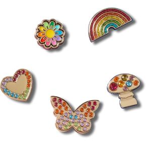 Crocs Jibbitz Shoe Charms, Rainbow Elevated Festival, 5 Pack