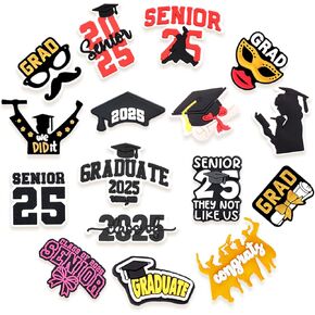 Graduation Shoe Decoration Charms, Congrats Charms Accessories for Shoes, Bracelets, Wristbands, Sandals, Gifts for Birthday, Party, Holiday, Kids, Teens, Adults