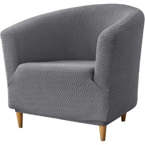 HAOYONG Club Chair Slipcover Jacquard Barrel Chair Covers Stretch Tub Chair Slipcovers Soft Armchair Sofa Covers Removable Couch Cover Protector for Living Room Hotel Restaurant - Beige, Set of 2