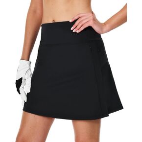 16" Golf Skorts Skirts for Women with Zipper Pockets Women's High Waisted Tennis Skirt Athletic Skort