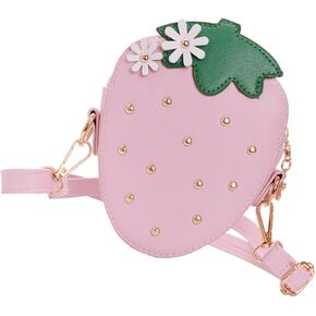 YYaaloa Strawberry Shape Purse with Rivets Shoulder HandBags Messenger Bag Kawaii Purse for Birthday Gift