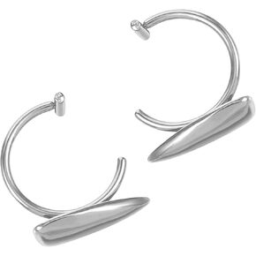 2PCS Stainless Steel Fake Lip Ring,Lip Piercing Jewelry Vampire Teeth Wolf Tooth Lip Studs Trend Personalized Fangs for Women Men