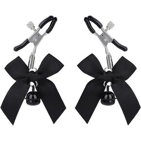 Nipple Clamp Bow Bells Non Piercing Body Jewelry for Women Stainless Steel Nipple Clips for Women Adjustable Pressure Body Chains