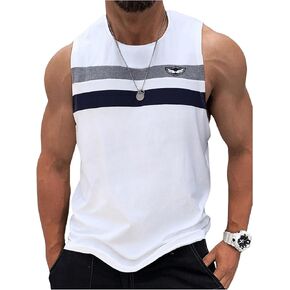 SOLY HUX Men's Sleeveless Summer Tank Tops Colorblock Muscle Vest Shirts Vacation Beach Tops