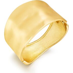 Statement Gold Matte Bracelet for women Minimalist Chunky Brushed Bangle Bracelet Vintage Thick Wide Cuff bracelet Gold Open Cuff Geometric Bracelet