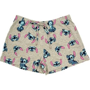 تواجه Lilo و Stitch Lilo الإضافية شورتات بيجامة رمادية للنساء ، فكرة هدية قصيرة للنوم ، أحجام البالغين (كبيرة)