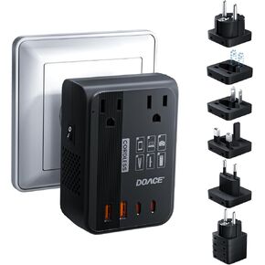 DOACE 350W 220V إلى 110 فولت محول للسفر الأوروبي ، محول الجهد اللاسلكي إلى أوروبا لاستخدام معظم أجهزة السفر في الخارج- مصدقة الشعر كاميرا كمبيوتر محمول لفرشاة الأسنان