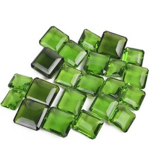 GEMHUB 200 Ct. Brazilian Excellent Square Cut set of 4 Pcs Green Amethyst Loose Gemstone Beads