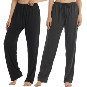 LANBAOSI 2 Pack Pajama Pants for Women Comfy Soft Comfortable Pajamas Womens Lounge Sleep Pj Bottoms for Women Sleepwear