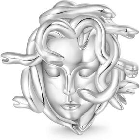 GNOCE Mythical Gorgon Medusa Head Charm for Her, S925 Sterling Silver Pendant Charm for Women Wife, Valentine‘s Day, Mother’s Day Jewelry