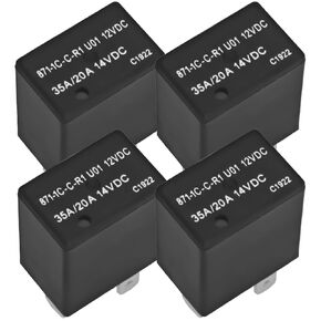 871-1C-C-R1 U01 Automotive Relay (Pack of 4) – 12VDC, 35/20A, Micro ISO SPDT 5-Pin Relay for Automotive Applications
