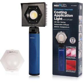 NextLED NT-V3505 Rechargeable Ceramic Coating Light, 1000 LM, CRI 95+, w/Detachable Light Diffuser, for Auto Detailing, Optimal Ceramic Car Coating, Paint correction Kit, Color Matching Tool