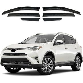 Window Visor 6 قطعة تم تعيينها لـ Toyota Rav4 2013 2014 2015 2015 2017 / Safe Rain out-Channel Guard Deflector (لـ RAV4 13-18 6 قطعة)