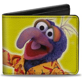 Buckle-Down Disney Wallet, Bifold, The Muppets the Great Gonzo Portrait Pose Yellow, Vegan Leather