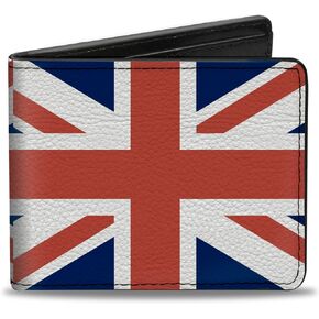 Buckle-Down Men's Wallet, Bifold, United Kingdom Flags, Vegan Leather, 4.0" x 3.5"