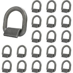 Heavy Duty Weld-On Forged D Ring, 1/2" D-Ring Trailer Tie Down Anchor for Trailer, Truck Cargo, RV, ATV Tiedowns, Farm Applications and More. MBS:12,000 lbs, 20 Pack
