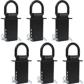 حصة الجيب D Ring - 6pcs Trailer Trailer Pocket D Ring ، 16،200 رطل من Tie Bocking Tie Bocking Tie Downs For Flated Procks ومقطورة فائدة ، جيب حلقات D قابلة للإزالة مع 4 ثقوب قابلة للتعديل