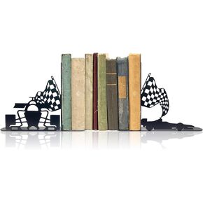 Formula 1 Bookends Metal Metal Bookends Decorative Race Car تحت عنوان Kids Book Leads للرفوف وهدايا F1 متينة وملحقات ديكور غرفة الأولاد
