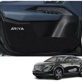 Custom Interior Accessories 4PCS for Nissan Ariya 2023 Leather Car Door Anti Kick Pad Stickers Car Door Protective Decal Carbon Trim Wrap