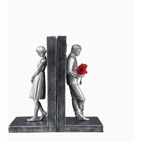Elegant Artistic Book Ends for Heavy Books |Book Ends for Shelves |Bookend Creative Book Stands with Sculptural Details | Ideal for Living Room, Bedroom, Office & Hotel Decor | Set of 2 (Golden)