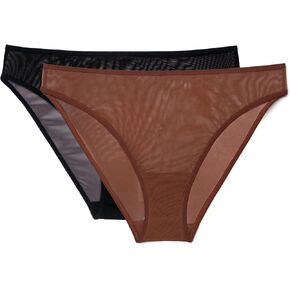 Smart & Sexy Women's Mesh & Lace Cheeky Brief Panties, Available in Multi Packs