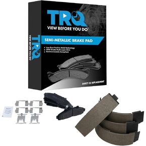 TRQ Brake Pads Semi-Metallic Compatible with 1995-2002 Ford Ranger Mazda B2300 1998-2001 B2500 B3000 B4000