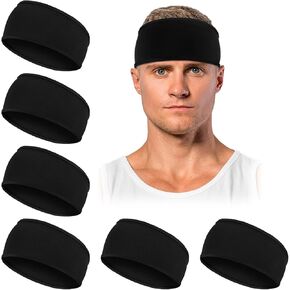 6Pack Sports Headbands للنساء والرجال الرطوبة فتيل تمرين العقد تجريب الشعر مسدود