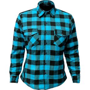 Women’s Motorcycle Flannel Shirt–CE Armored Cotton Plaid Riding Jacket Lined with Aramid Kevlar Fibre