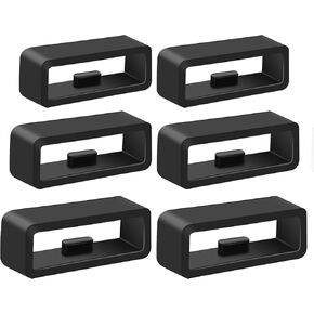 Meliya 6 Pcs Watch Band Keepers, 18mm/20mm/22mm Silicone Watch Strap Holder Loop Watch Strap Keeper Replacement Watch Band Fastener Rings for Smart Watch Band