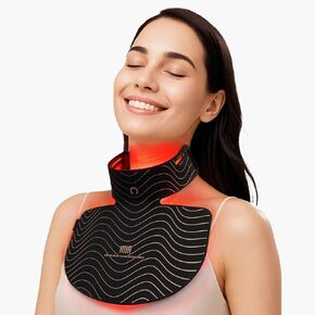 Red Light Therapy Mask for Neck & Décolleté – 850nm NIR + 3 Light Modes for Anti-Aging, Firming & Radiant Glow – Red Light Skincare Device with 2600mAh Rechargeable Controller, 228 LED Chips