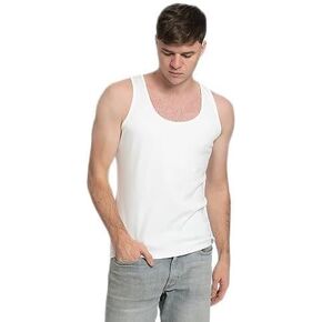 Ayaecofashion Aya | رجال عضوية بيما القطن تانك أعلى | أبيض ل