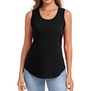 Tank Top for Women Summer Loose Fit Scoop Neck Sleeveless Tops Casual Tee Shirts Outfits Clothes in Saudi Arabia
