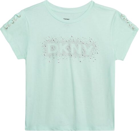 قميص DKNY للفتيات - تي شيرت كاجوال بأكمام قصيرة وشعار الموضة للبنات - تي شيرت برسومات للأطفال - بلوزة شبابية (S-XL) in Saudi Arabia