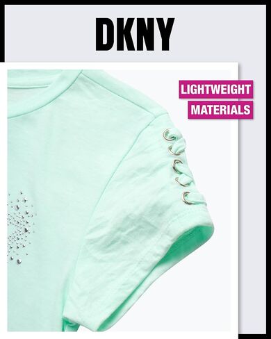 قميص DKNY للفتيات - تي شيرت كاجوال بأكمام قصيرة وشعار الموضة للبنات - تي شيرت برسومات للأطفال - بلوزة شبابية (S-XL) in Saudi Arabia
