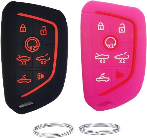 Silicone Smart Remote Key fob Cover case Compatible with 2020 2021 2022 2023 2024 Chevrolet Chevy Corvette C8.Part Number：YG0G20TB1（7 Buttons） in Saudi Arabia
