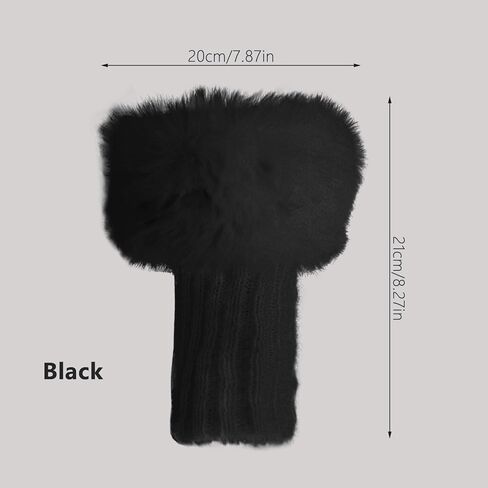 Tahonuss Women Faux Fur Leg Warmers Plush Leg Boot Covers Short Furry Fuzzy Boot Socks Topper Girls Winter Knitted Foot Cuffs in Saudi Arabia