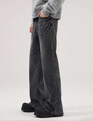 Nutriangee Men's Vintage Flared Leg Jeans Loose Fit Relaxed Bell Bottom Denim Pants in Saudi Arabia
