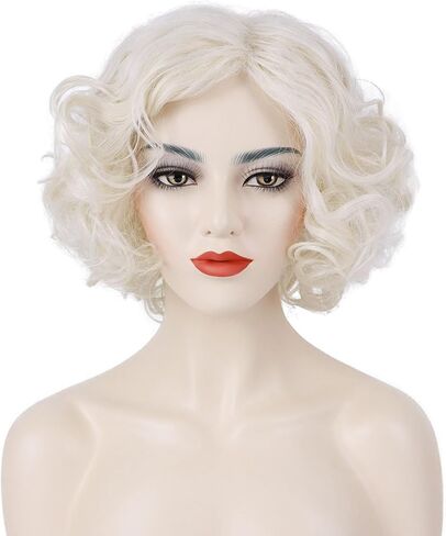 Orange Red Curly Wig for Women Landlady Costume Wig Short Curly Reddish Orange Wig Heat Resistant Synthetic Annie Wig for Halloween Party Cosplay(Adult) in Kuwait